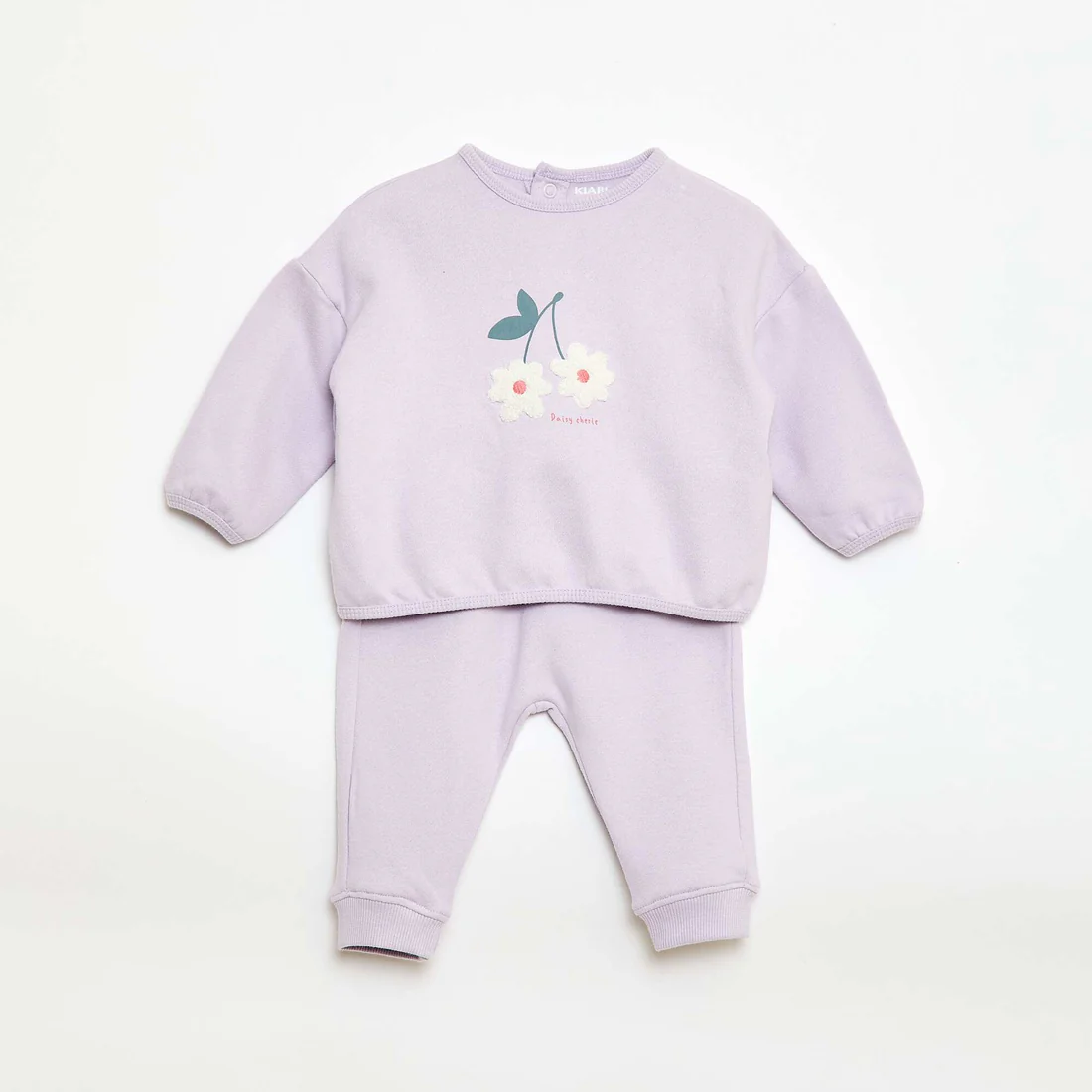 Sweatshirt and Fancy Joggers Set PURPLE