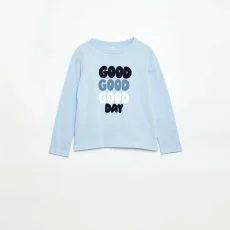 Long-Sleeved Printed T-Shirt BLUE