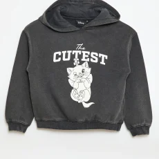 Marie printed hooded sweatshirt Black
