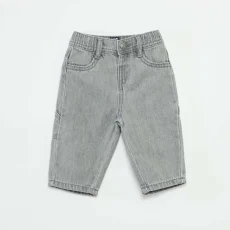 Wide-Leg Jeans with Adjustable Waist GREY