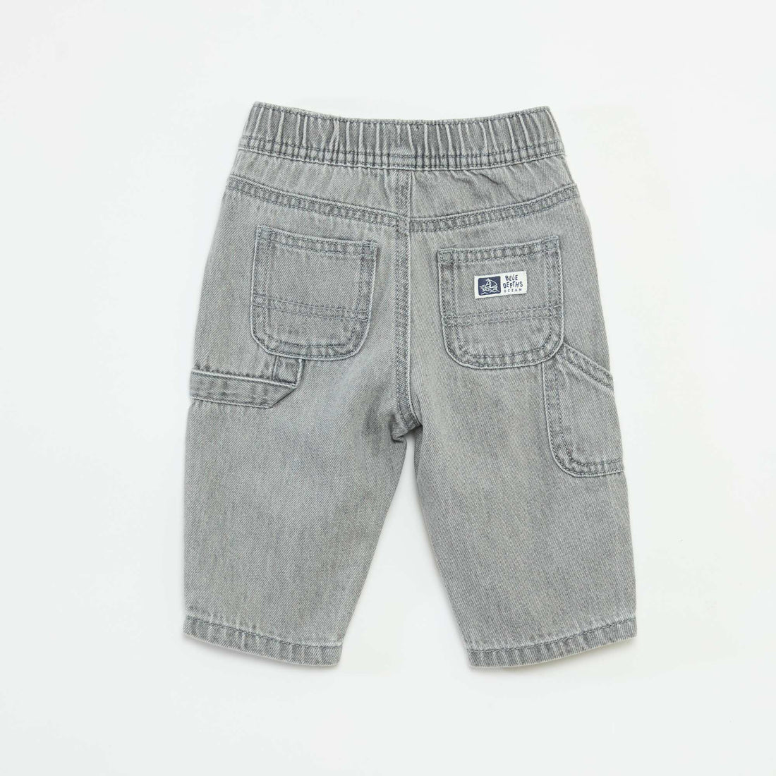 Wide-Leg Jeans with Adjustable Waist GREY - Image 6