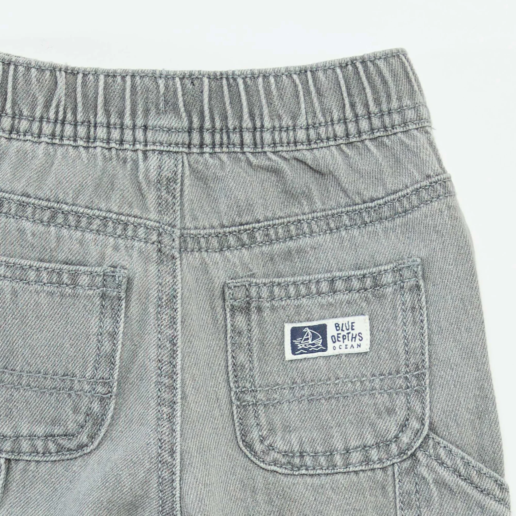 Wide-Leg Jeans with Adjustable Waist GREY - Image 4