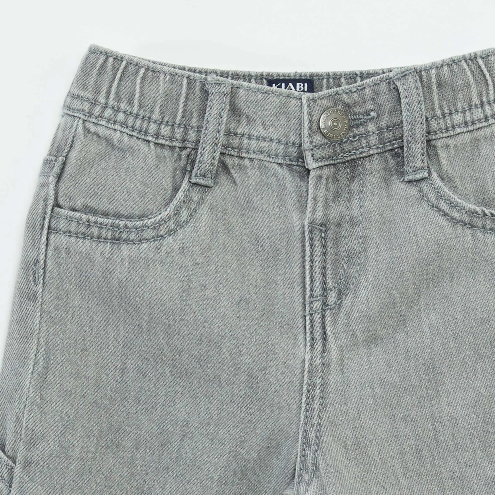 Wide-Leg Jeans with Adjustable Waist GREY - Image 3