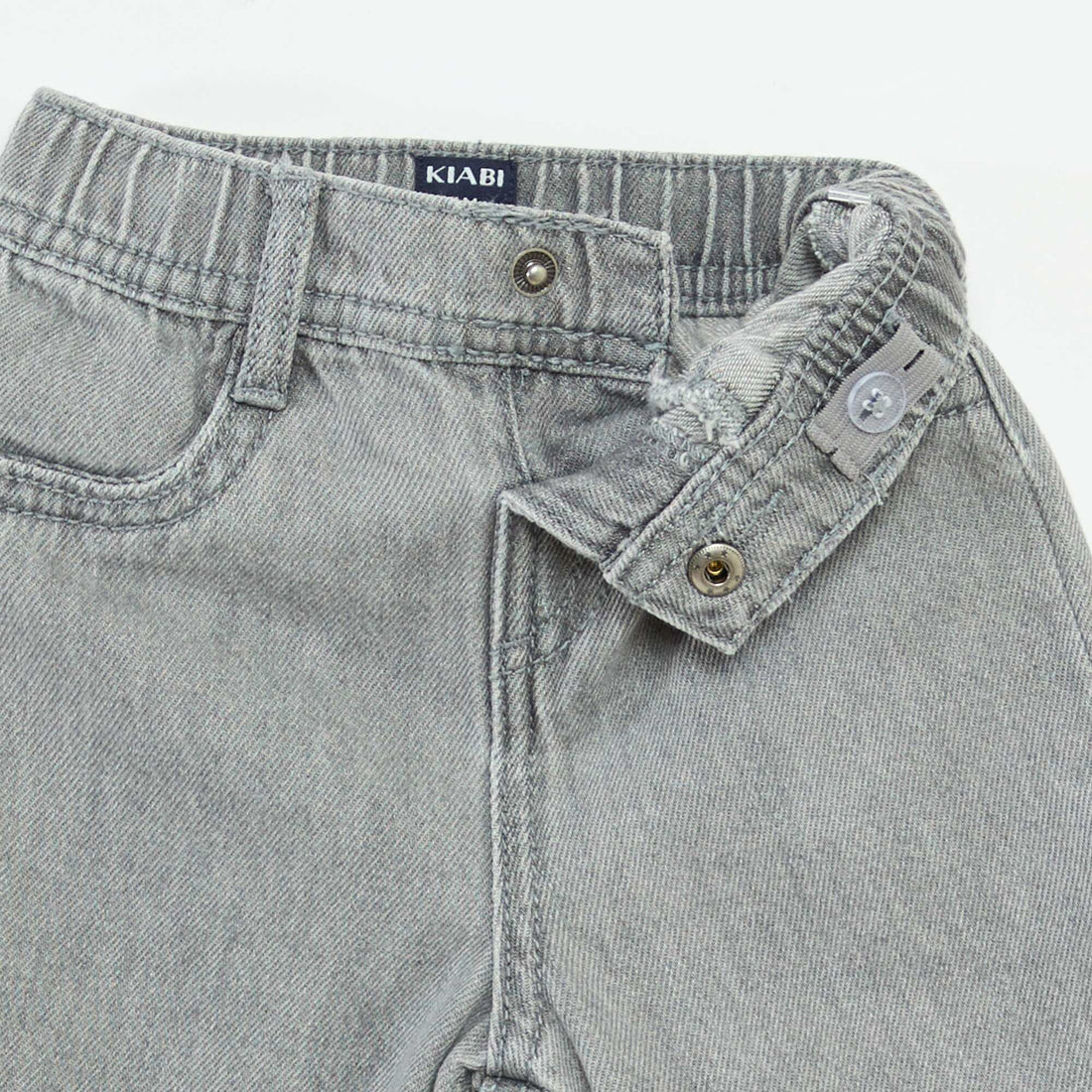 Wide-Leg Jeans with Adjustable Waist GREY - Image 2