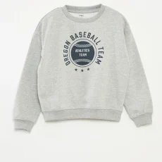 Loose-fitting sweatshirt with print - Grey