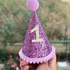 Purple Mermaid First Birthday Party Hat