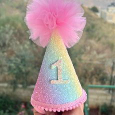 Rainbow First Birthday Party Hat