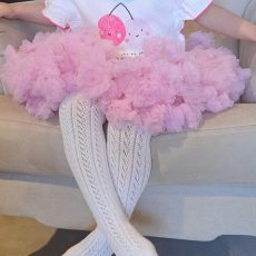 White Cable Knit Baby Tights