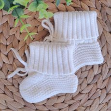 Cream Knitted Baby Booties
