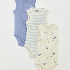 Set of 3 sleeveless bodysuits