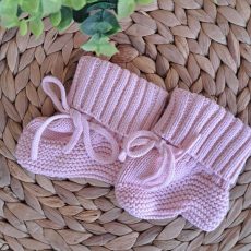 Pink Knitted Organic Baby Booties
