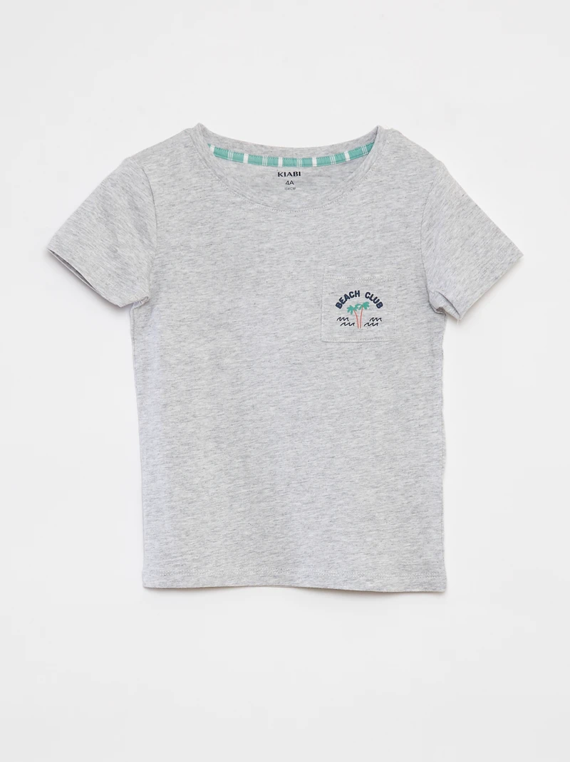 Short pyjama set (t-shirt + poplin shorts) - 2 pieces - GREEN - Image 3