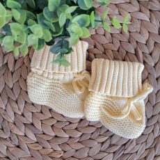 Yellow Knitted Organic Baby Booties