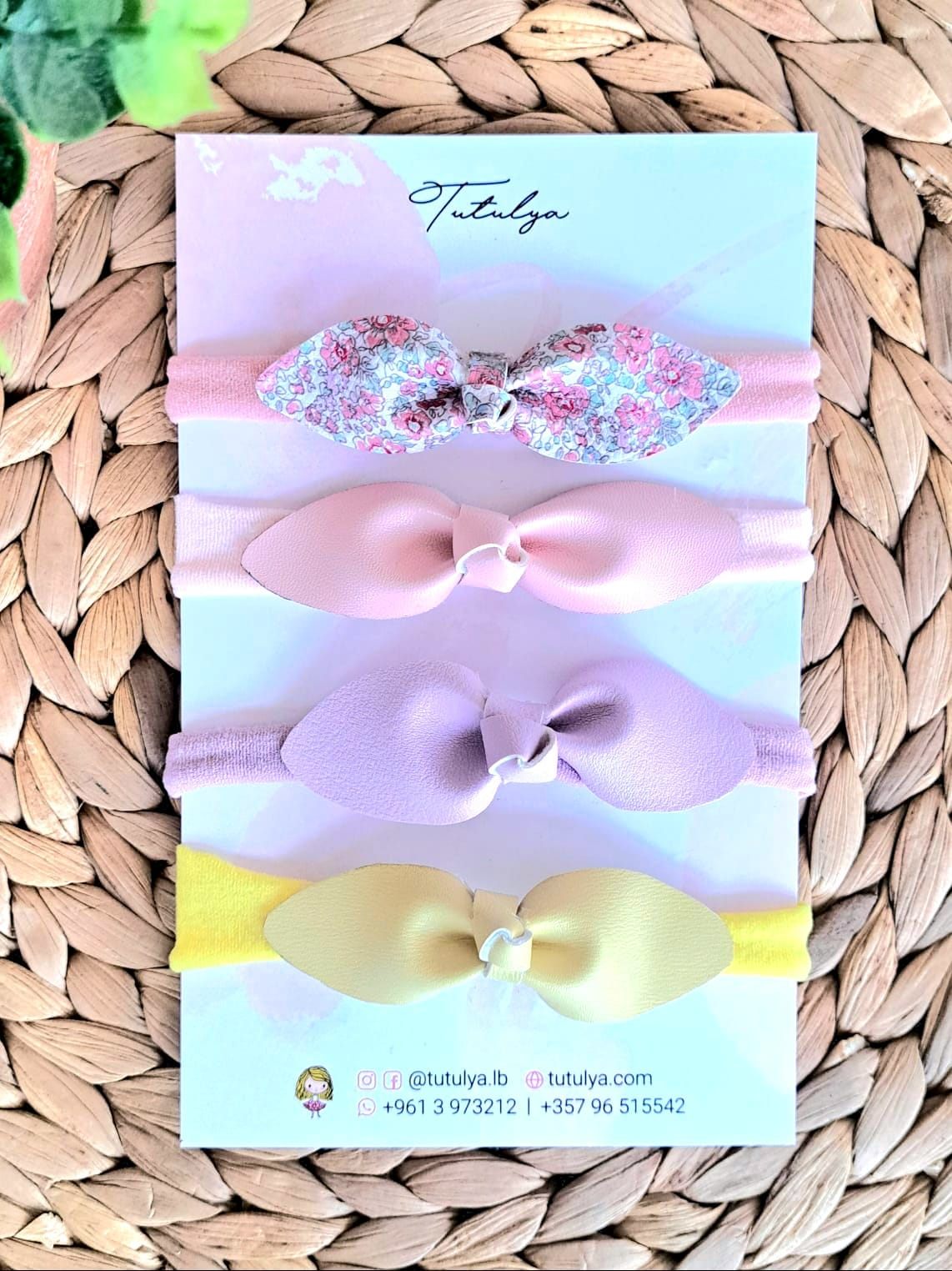 Floral Bow Baby Headband Set - 4 Pieces